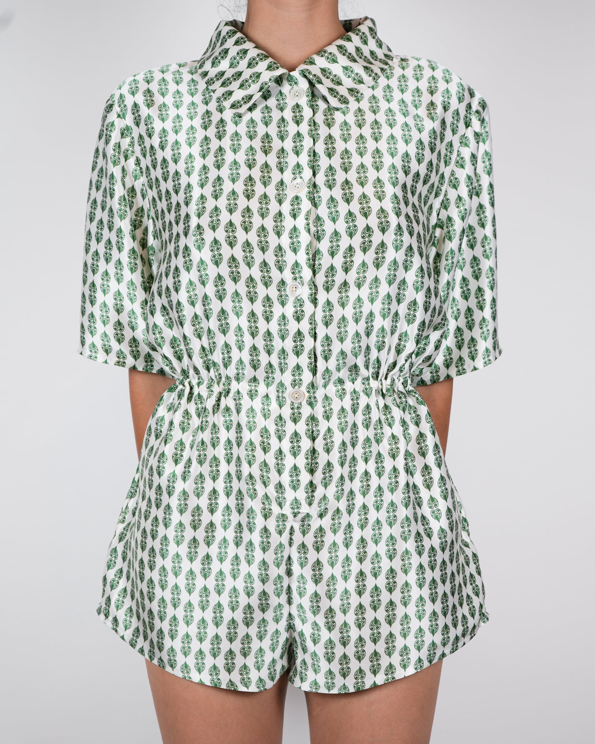 Green Harmony Silk Jumpsuit